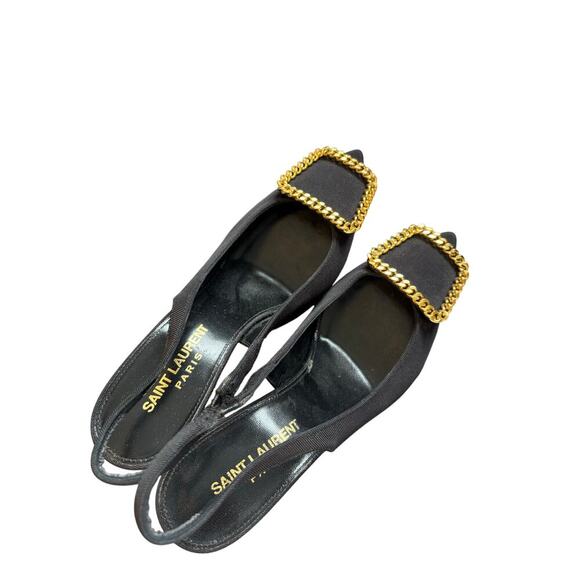 Yves Saint Laurent St Sulpice 95 slingback heels black sz 6.5/36.5 - Picture 9 of 14